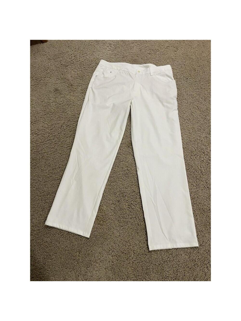 Men’s Puma White Travel Pants Stretch W 36 L 30  Golf dress